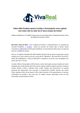 &Iacute;ndice DMI-VivaReal aponta Curitiba e Florian&oacute;polis como capitais