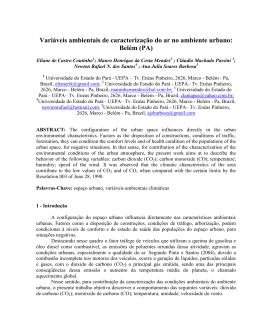 Variáveis ambientais de caracterização do ar no ambiente