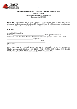 EDITAL/INSTRUMENTO CONVOCAT&Oacute;RIO