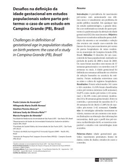 Desafios na defini&ccedil;&atilde;o da idade gestacional em estudos