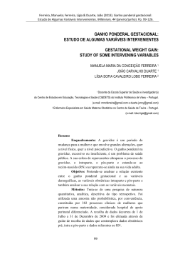 ganho ponderal gestacional - Instituto Polit&eacute;cnico de Viseu