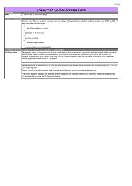 CONJUNTO DE DADOS DUQUE PARA PARTO