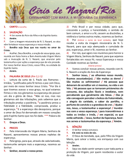 Folheto para oração - Círio de Nazaré 2015