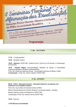 1&deg; dia &ndash; 01/12/2014 - cgrid - Cefet-MG