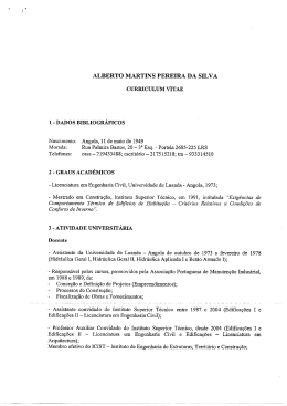 alberto martins pereira da silva - Departamento de Engenharia Civil