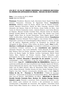 ATA DE N° 151 DA 05ª SESSÃO ORDINÁRIA DO CONSELHO