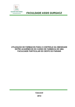 utilização de fármacos para o controle da obesidade entre