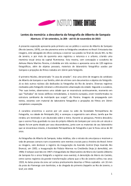 Lentes da mem&oacute;ria: a descoberta da fotografia de Alberto de Sampaio