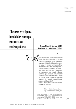 identidades em xeque em narrativas contempor&acirc;neas