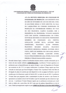 univasf colegiado do curso de engenharia de producao