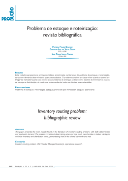 Inventory routing problem: bibliographic review Problema