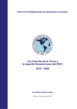 Las Ciencias de la Tierra y la Agenda Panamericana del IPGH 2010