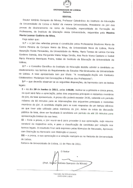 Edital Provas Doutoramento Mestre Maria