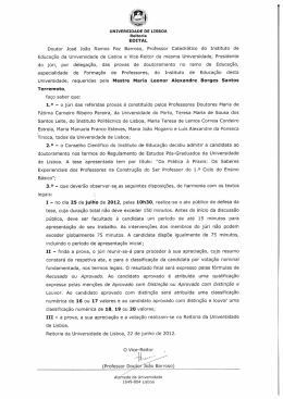 Edital Provas de Doutoramento Mestre Maria