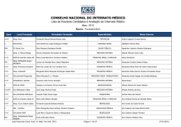 Potenciais candidatos à época de avaliação final Fevereiro