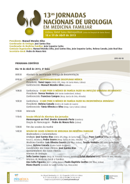 Prog. Cient. 13&ordf;s Jornadas Nacionais de Urologia
