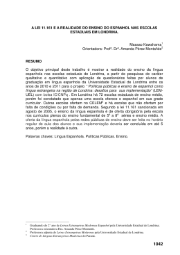 A LEI 11.161 E A REALIDADE DO ENSINO DO ESPANHOL