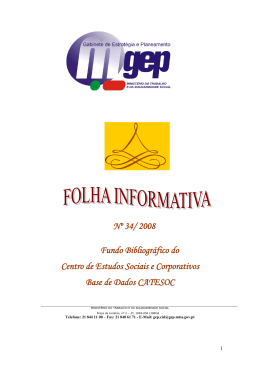 Folha Informativa N.&ordm; 34 de 2008