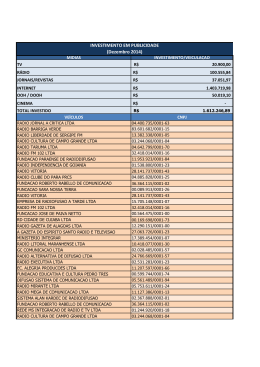INVESTIMENTO EM PUBLICIDADE (Dezembro 2014)