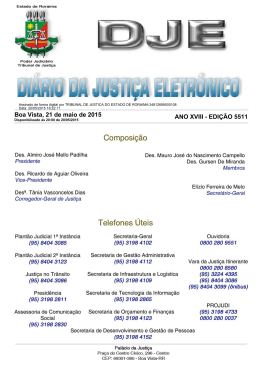 21 - Di&aacute;rio da Justi&ccedil;a Eletr&ocirc;nico - TJRR