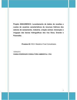 Levantamento de dados de receitas e custos de usu&aacute;rios