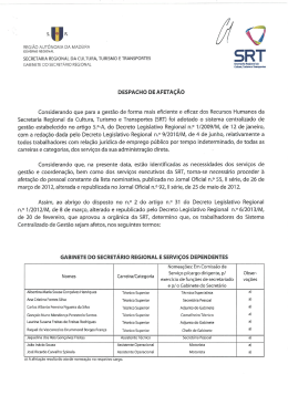 Despacho de afetação - Secretaria Regional da Economia, Turismo