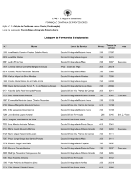 Listas de selecionados - setembro 2012 (atualizada)