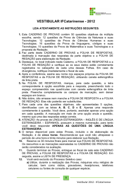 VESTIBULAR IFCatarinense - 2012 - IFC