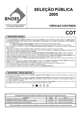 Prova Objetiva de Ci&ecirc;ncias Cont&aacute;beis