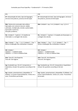 1&ordm; trimestre /2014 6&ordm;A 6&ordm;B LP: Interpreta&ccedil;&atilde;o de texto, tipos de li