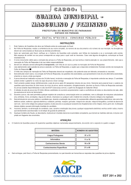 GUARDA MUNICIPAL - MASCULINO / FEMININO GUARDA