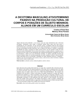 A DICOTOMIA MASCULINO ATIVO/FEMININO PASSIVO NA