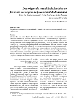 Das origens da sexualidade feminina ao feminino nas origens da