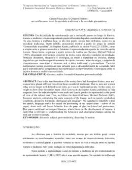 G&ecirc;nero Masculino X G&ecirc;nero Feminino: um conflito entre ideais da