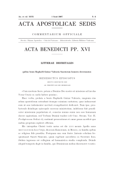 ACTA APOSTOLICAE SEDIS