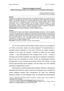 Existe uma Alagoas Colonial? - Universidade Federal de Alagoas