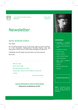 Newsletter - Universidade Fernando Pessoa