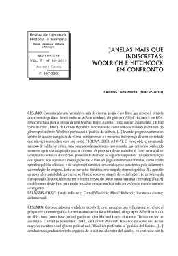 JANELAS MAIS QUE INDISCRETAS: WOOLRICH E HITCHCOCK