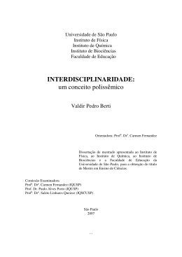 INTERDISCIPLINARIDADE - Biblioteca Digital de Teses e