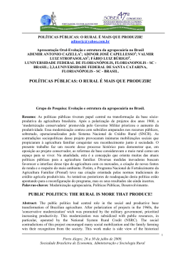 pol&iacute;ticas p&uacute;blicas: o rural &eacute; mais que produzir!