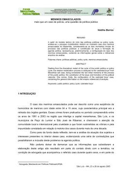 MENINOS EMASCULADOS: mais que um caso de polícia, uma