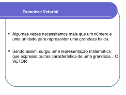 Grandeza Vetorial Algumas vezes necessitamos mais que um
