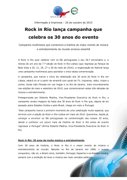 Rock in Rio lança campanha que celebra os 30 anos do evento