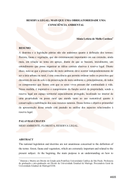RESERVA LEGAL: MAIS QUE UMA