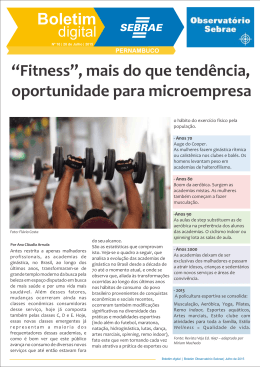 “Fitness”, mais do que tendência, oportunidade para microempresa
