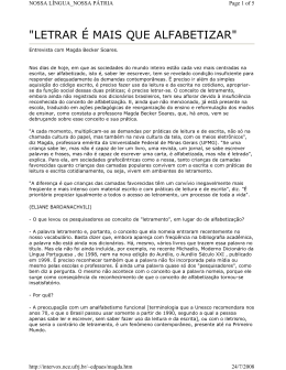 letrar &eacute; mais que alfabetizar