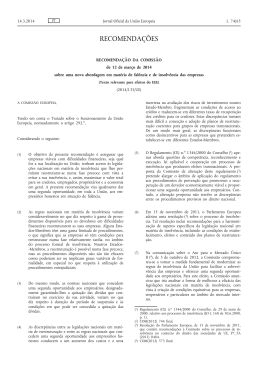 Recomenda&ccedil;&atilde;o da Comiss&atilde;o, de 12 de mar&ccedil;o de 2014