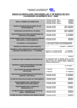 Calendário Acadêmico 2014