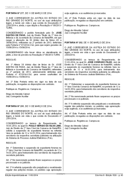 PORTARIA N&deg; ZTT, DE 11 DE MAR&Ccedil;O DE 2014. O JUIZ
