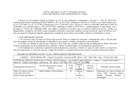 EDITAL REITOR N° DE DE MARÇO DE 2014,